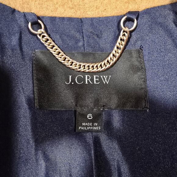 Women's J. Crew Tan Wool Blend Tie Closure Jacket Coat | Size 6 - Picture 9 of 12